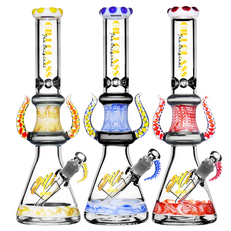 8Inch Heavy Glass Bong Smoking Hookah Percolate Bongs Beaker Water Pipe